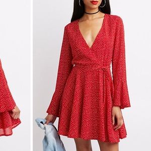 POLKA DOT BELL SLEEVE, Worn once - super cute